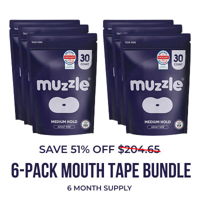 Muzzle® Mouth Tape for Adults (Medium Hold) 6 Pack