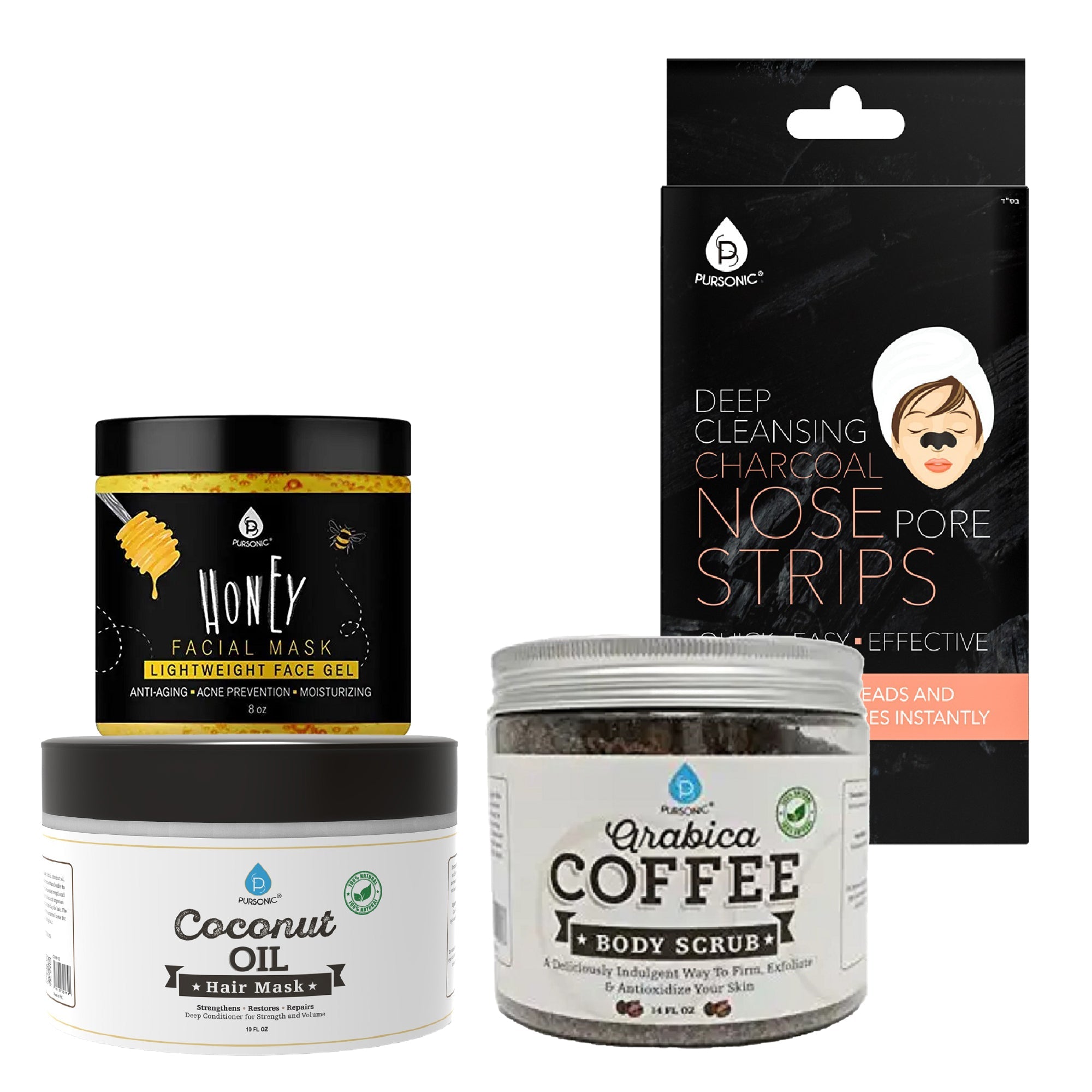 Pursonic Pamper & Glow Gift Bundle (6 pack Deep Cleansing Charcoal Nose Pore Strip)